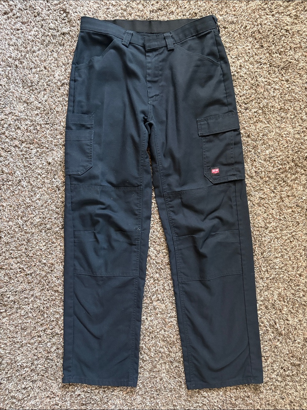 Red Kap Black Work Uniform Performance Cargo Pants, Size 34 x 34 Heavyweight